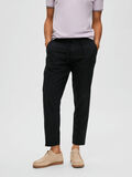 Selected SLIM TAPERED LEINENMIX HOSE, Black, highres - 16087636_Black_003.jpg