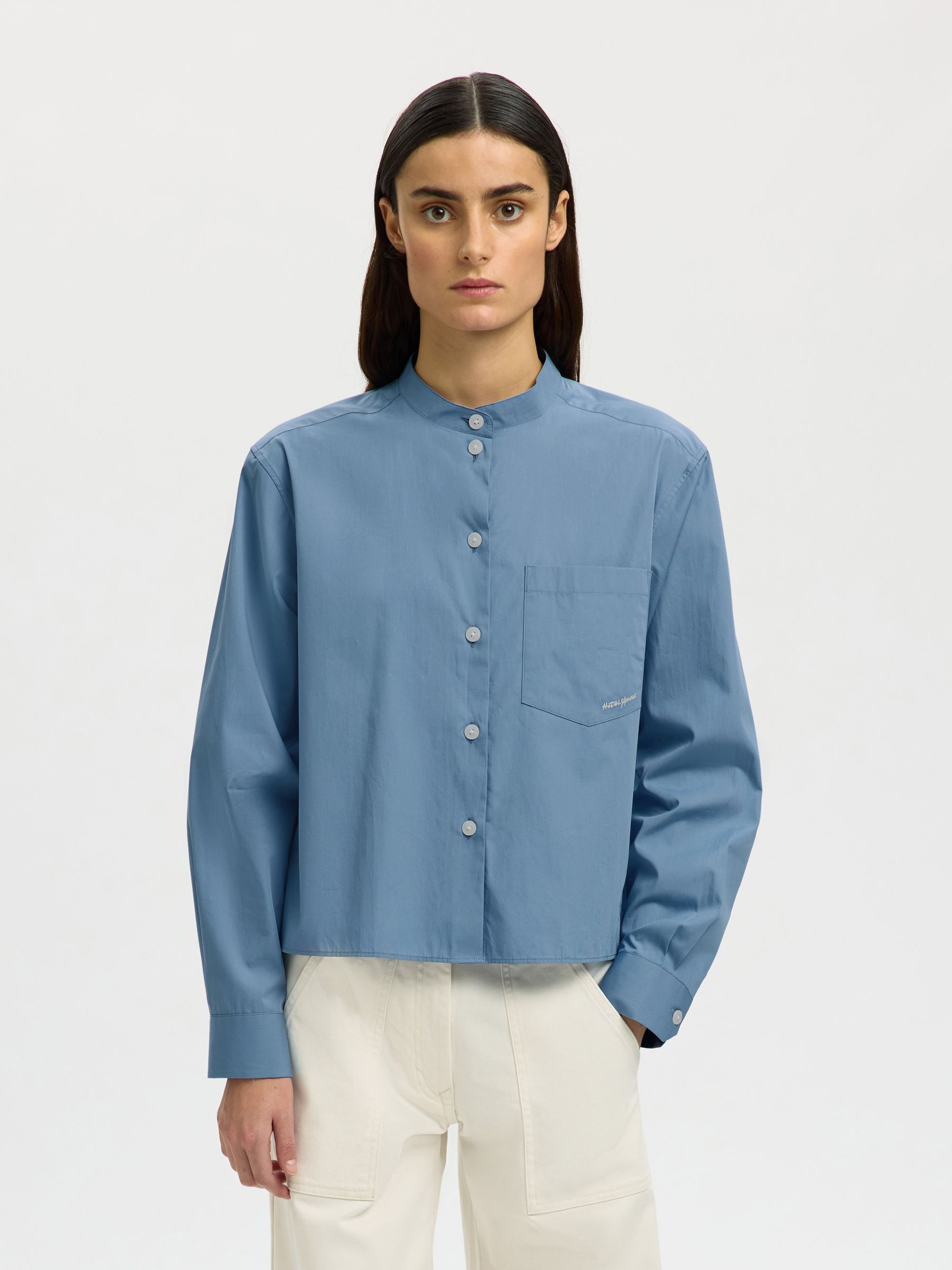 RELAXED FIT HEMD, Dusty Blue, highres