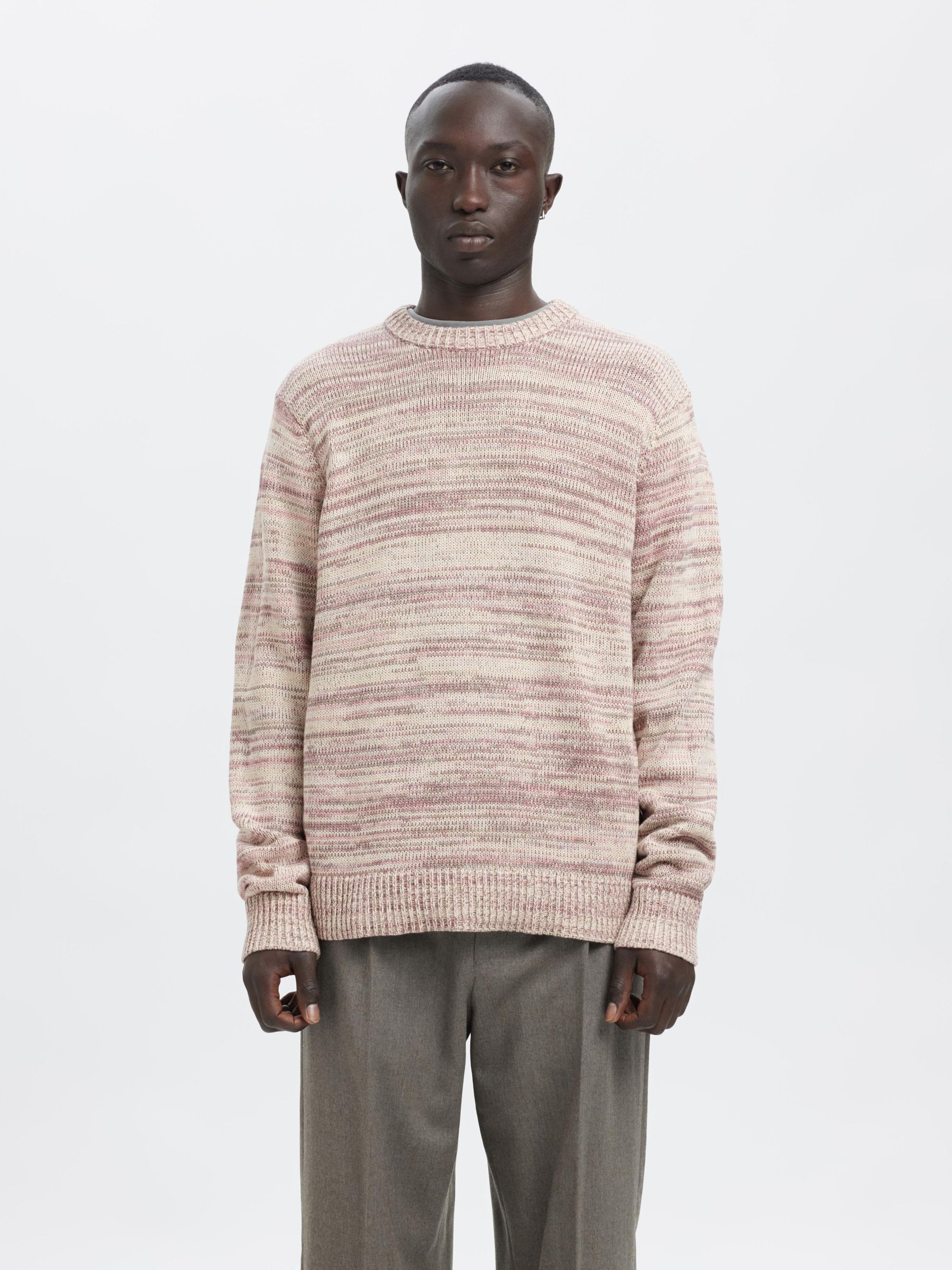 REGULAR FIT  KNITTED PULLOVER, Egret, highres