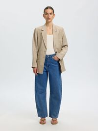 MID-WAIST BARREL FIT JEANS, Medium Blue Denim, highres