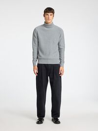 ROLLKRAGEN PULLOVER, Medium Grey Melange, highres