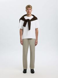 196 STRAIGHT FIT TROUSERS, Sand, highres