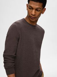 100% COTTON CREWNECK JUMPER, Chocolate Torte, highres