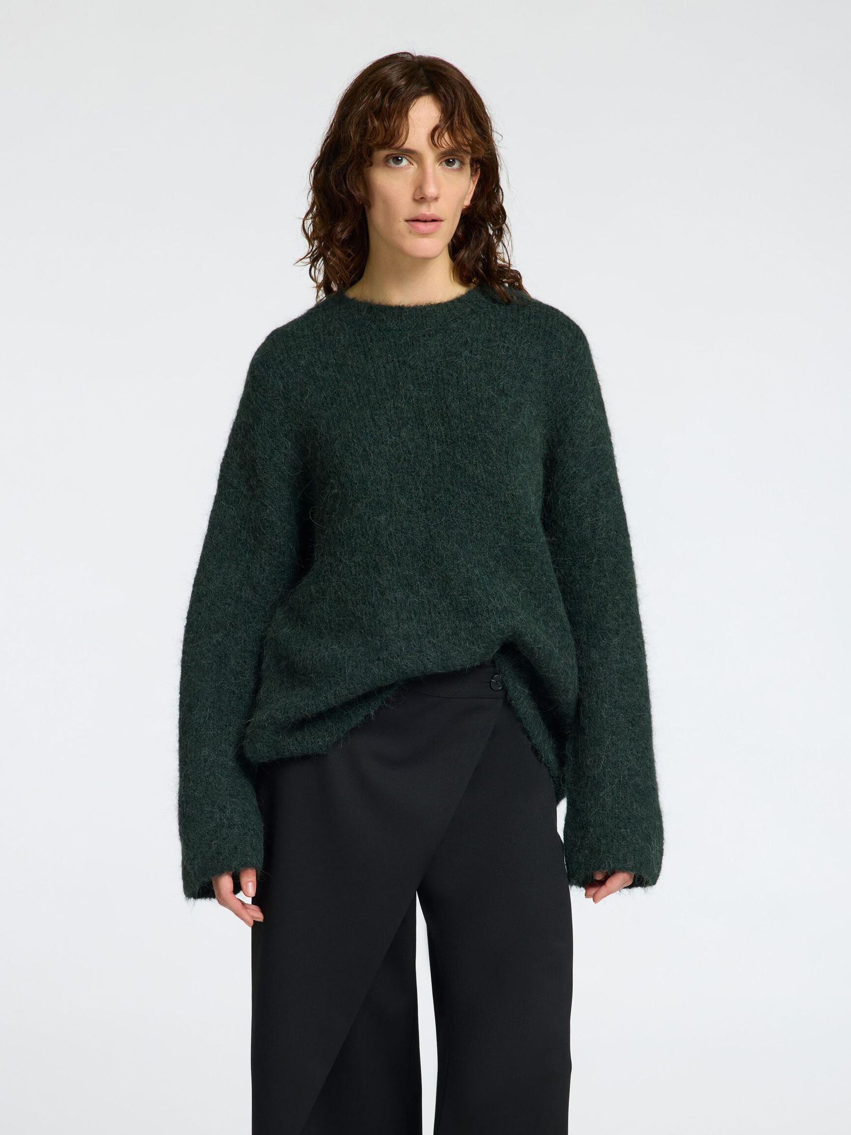 OVERSIZED WOOL BLEND JUMPER, Scarab, highres