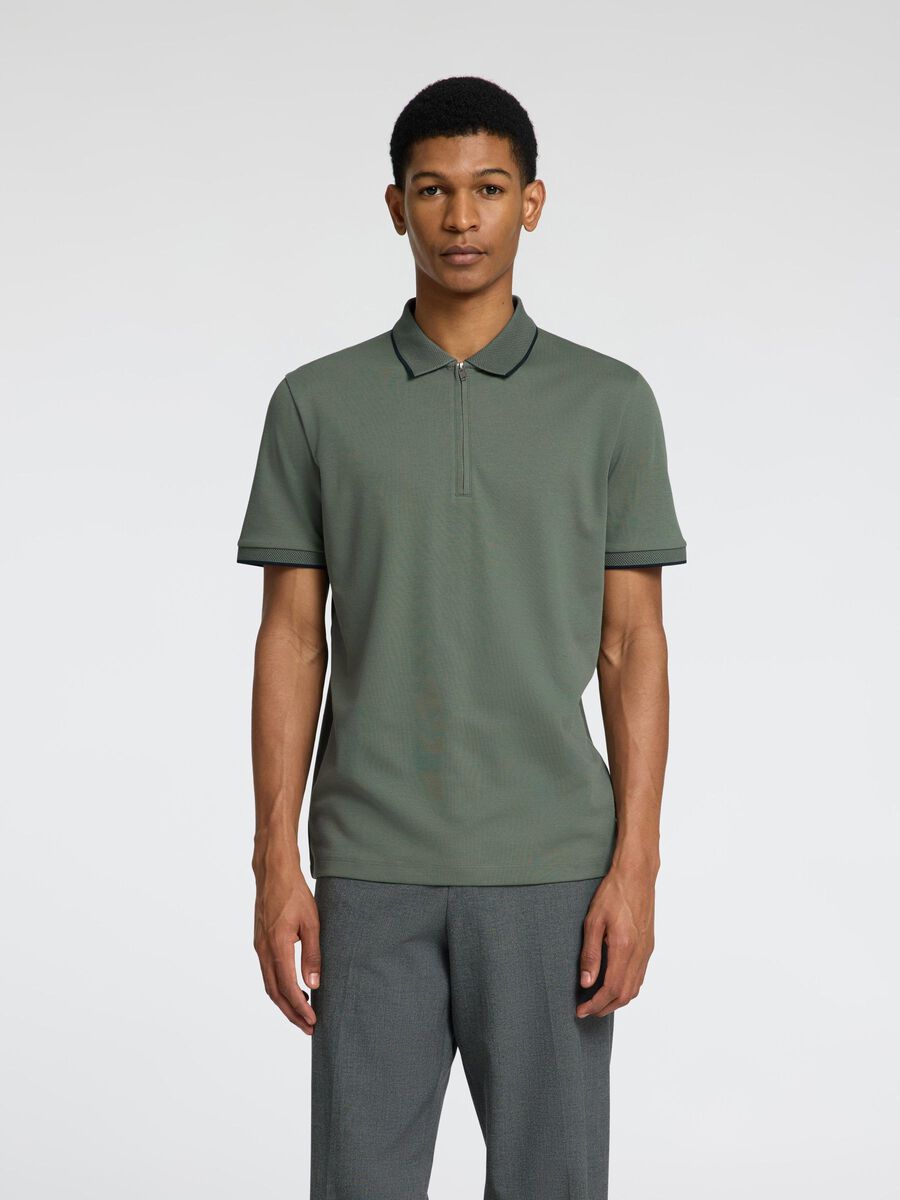 Selected MANCHES COURTES POLO, Agave Green, highres - 16096223_AgaveGreen_003.jpg