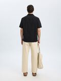 Selected GEBORDUURD OVERHEMD MET KORTE MOUWEN, Black, highres - 16097689_Black_004.jpg