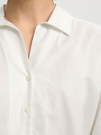 COTTON 3/4 SLEEVED SHIRT, Bright White, highres