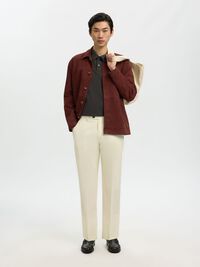 100% SUEDE OVERSHIRT, Cherry Mahogany, highres