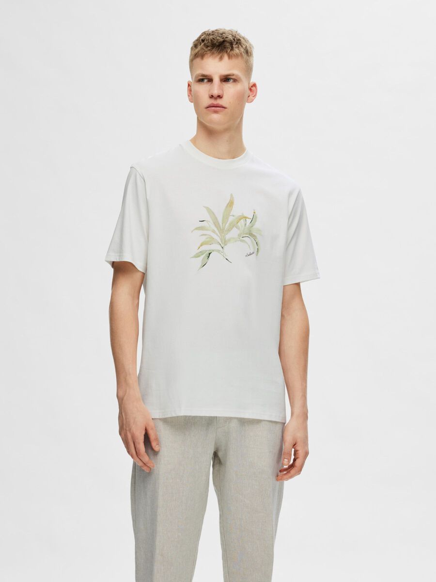 Selected BAUMWOLL PRINT T-SHIRT, Egret, highres - 16094015_Egret_003.jpg