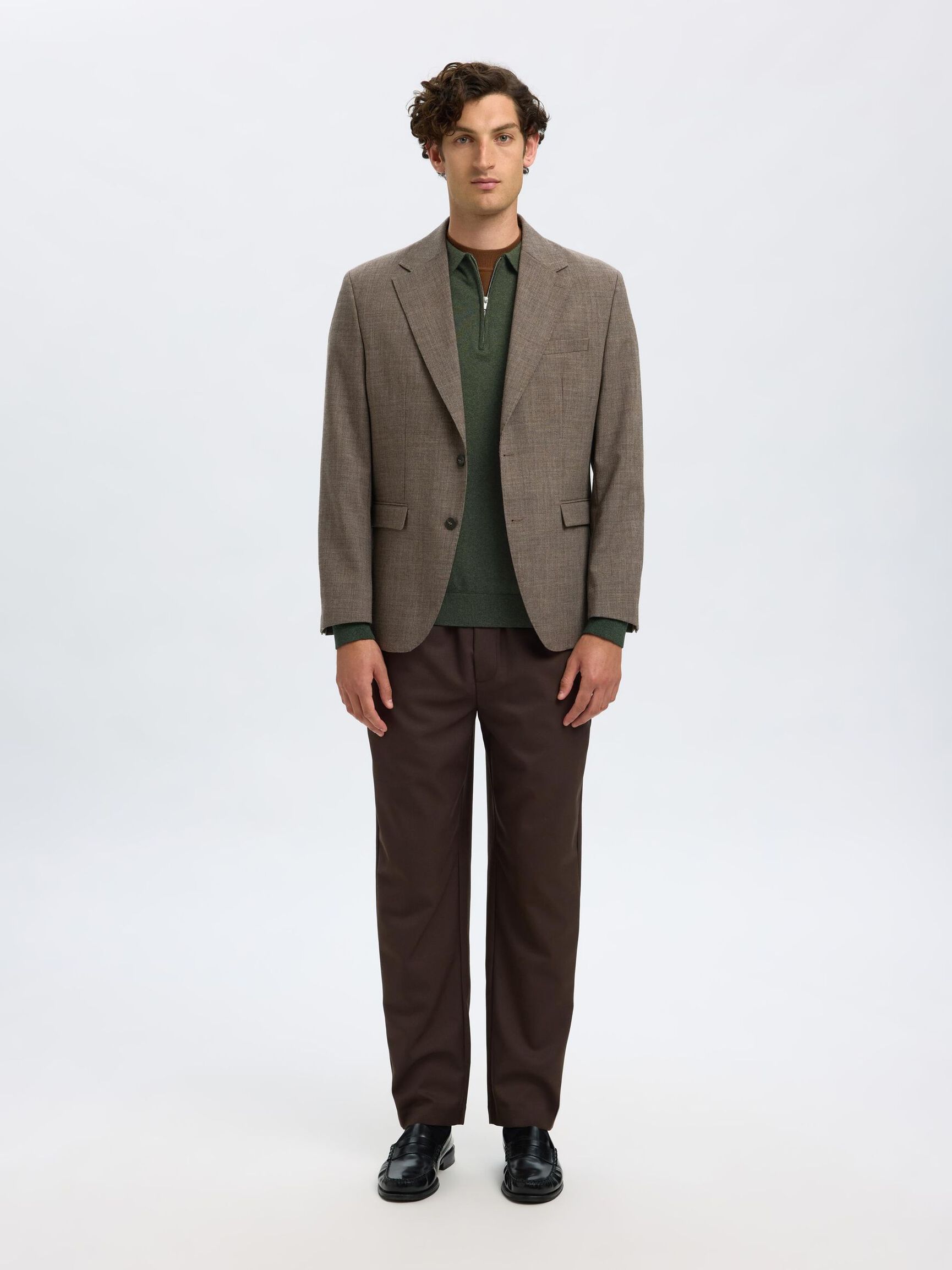 STRICK LANGARM-POLOSHIRT, Forest Night, highres