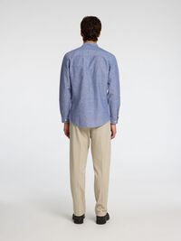 LANGARM HEMD, Medium Blue Denim, highres