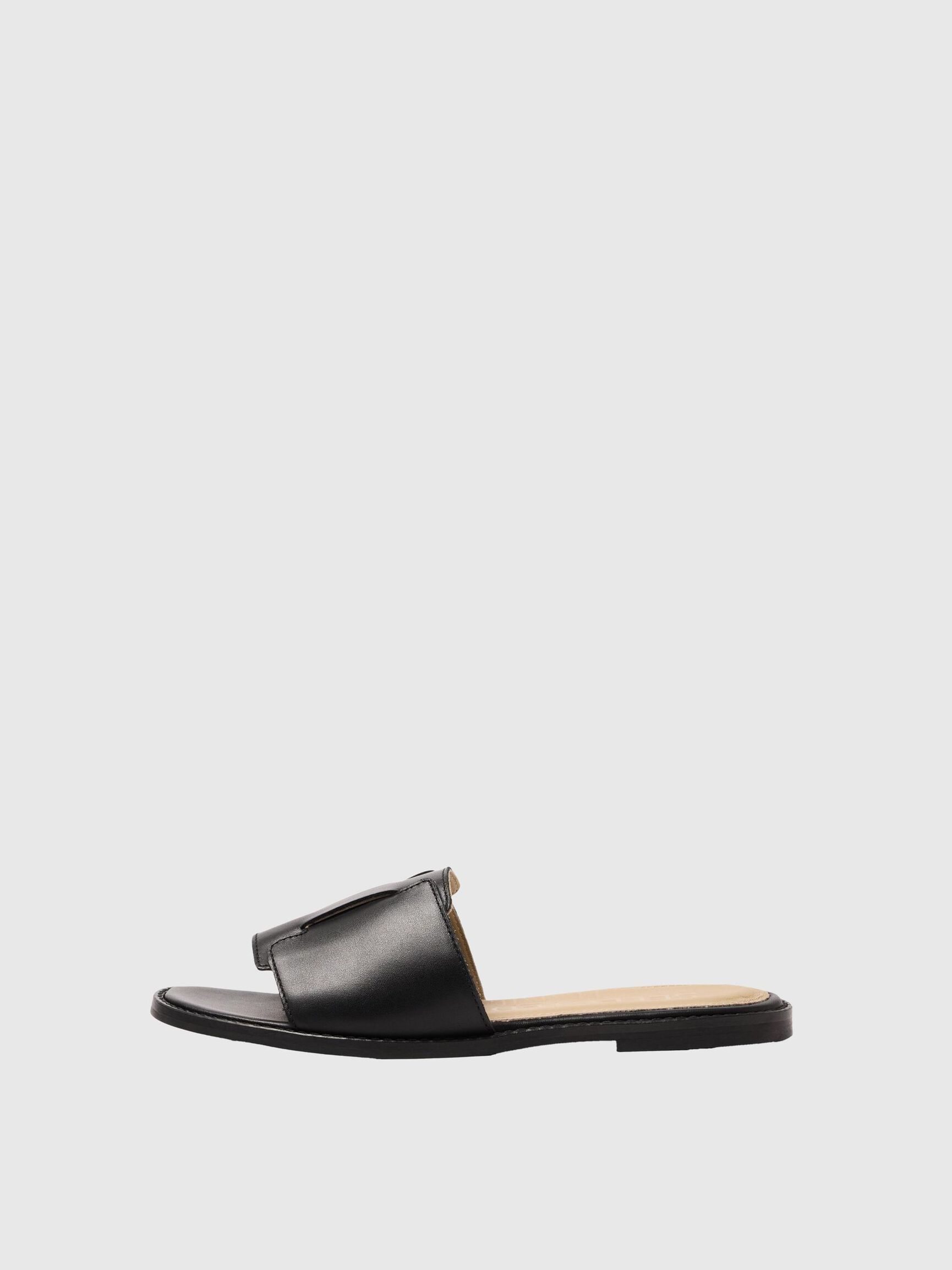 LÆDER SANDALER, Black, highres