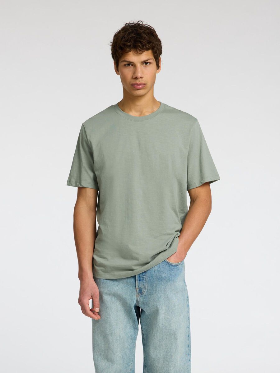 Selected ALGODÓN FLAMEADO CAMISETA, Iceberg Green, highres - 16092508_IcebergGreen_003.jpg