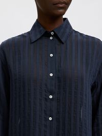 OVERSIZED FIT OVERHEMD MET LANGE MOUWEN, Dark Sapphire, highres