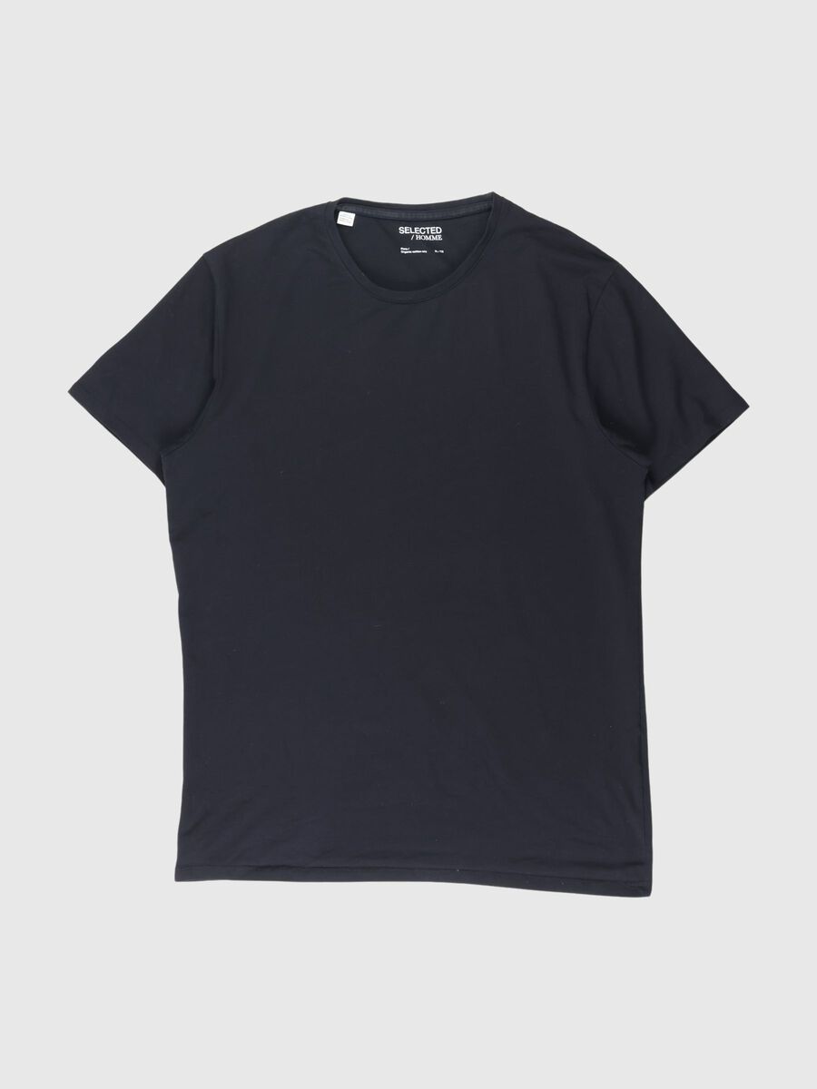 Selected SHORT-SLEEVED RELAXED FIT T-SHIRT, Black, highres - 80000203_Black_001.jpg