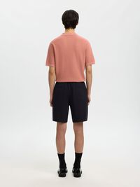 SEERSUCKER SHORTS, Black, highres