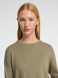LINEN BLEND KNITTED JUMPER, Vetiver, highres