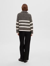 EN LAINE MÉLANGÉE À FERMETURE ÉCLAIR PULLOVER, Medium Grey Melange, highres