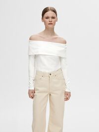 VISKOSEMIX OFF SHOULDER TOP, Snow White, highres
