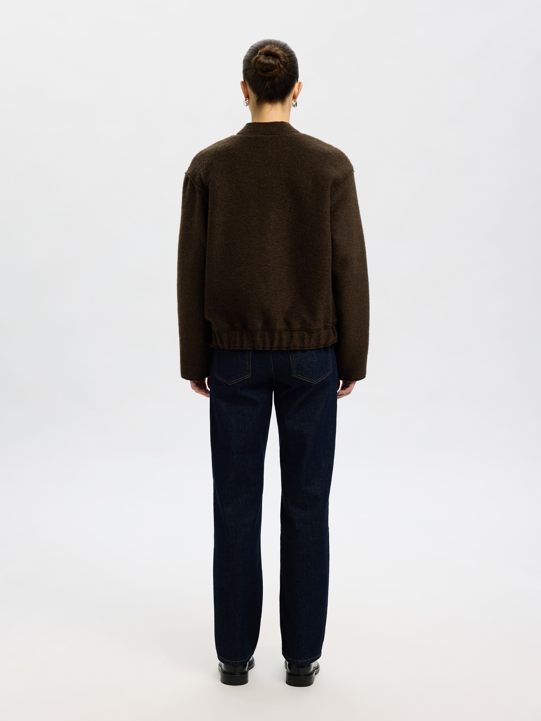 WOOL BLEND BOMBER JACKET, Delicioso, highres