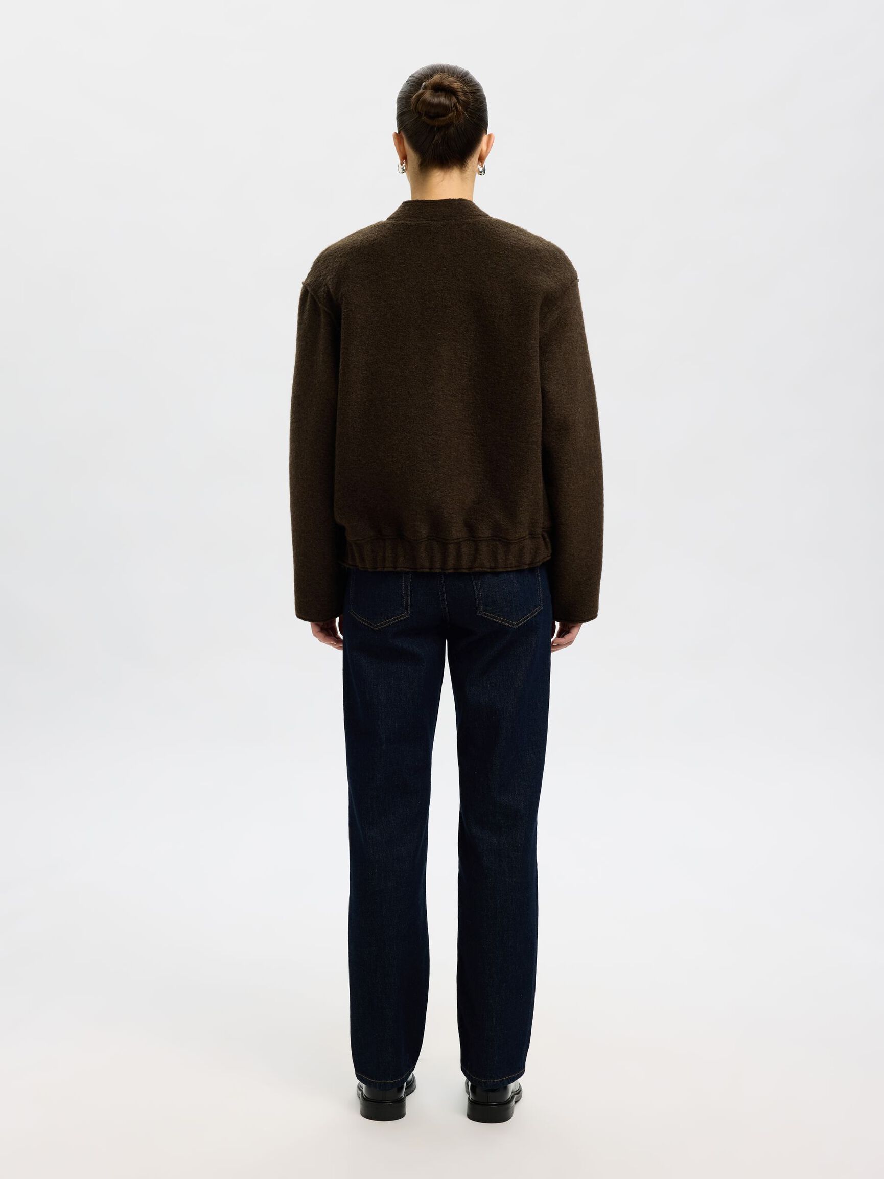 WOOL BLEND BOMBER JACKET, Delicioso, highres