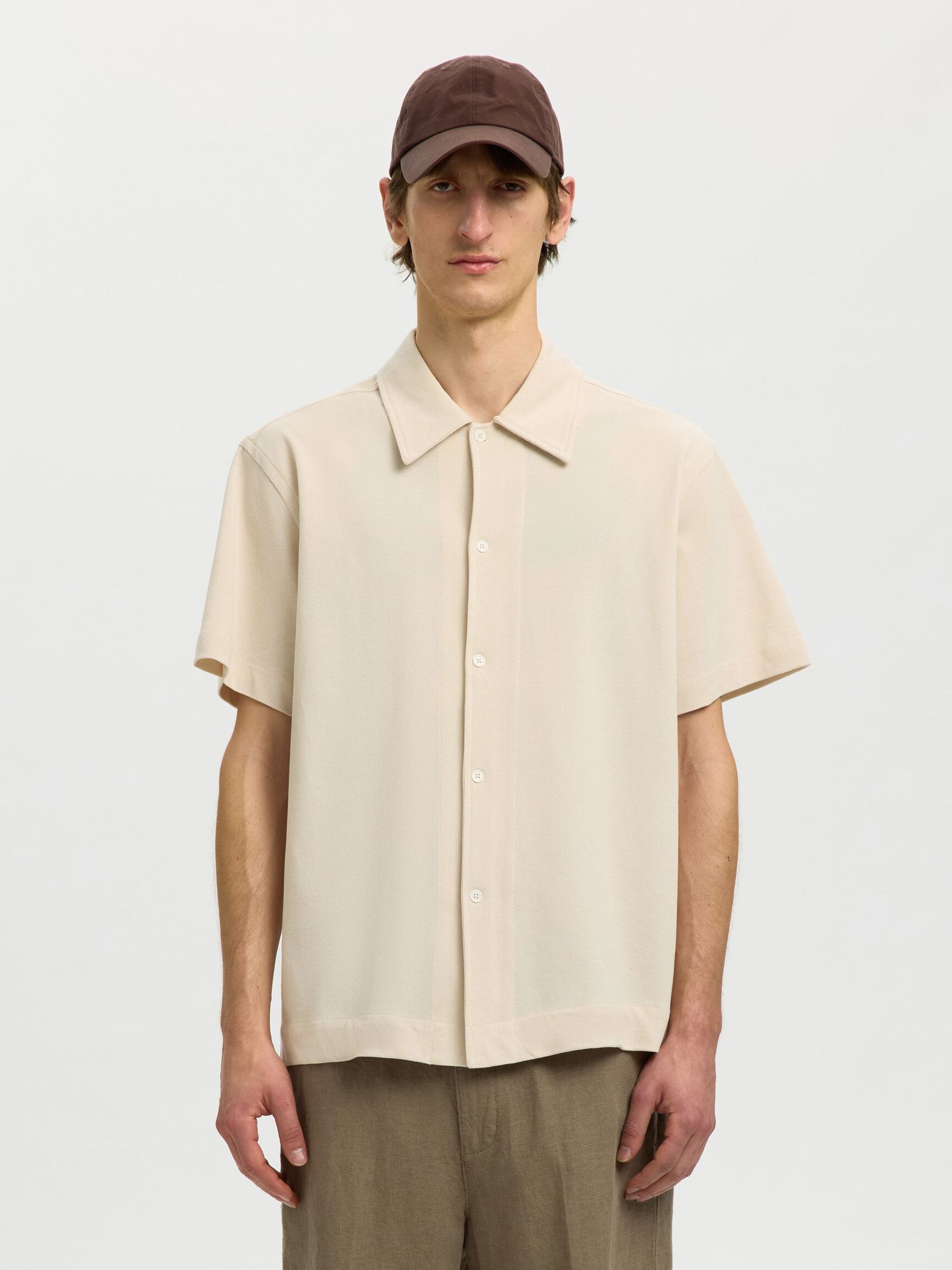 HEMP BLEND OVERSHIRT, Birch, highres