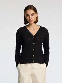 STRUCTURÉ CARDIGAN, Black, highres