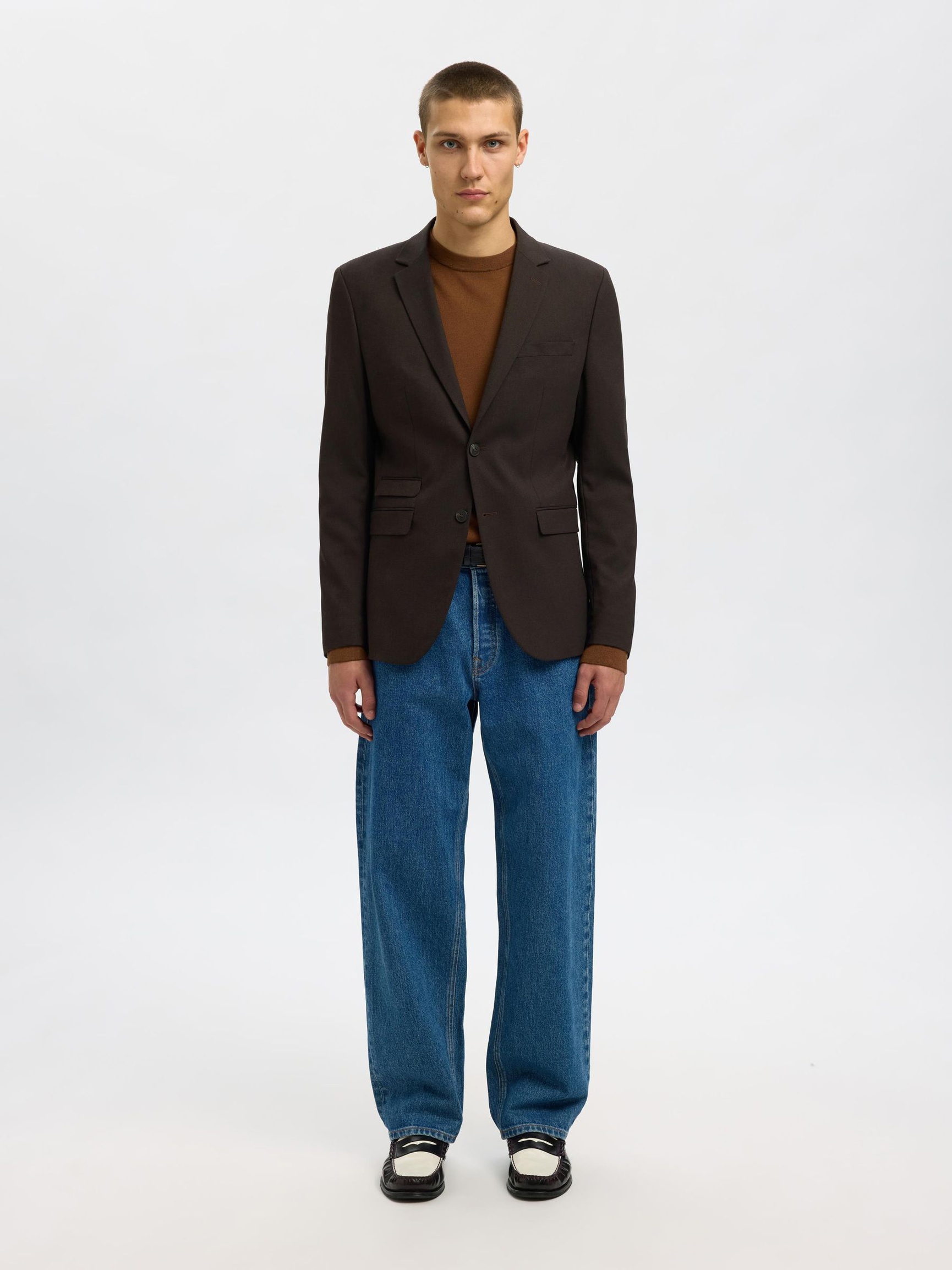 VÆVET ULDBLANDING BLAZER, Demitasse, highres