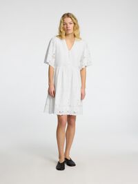 BRODERT MINIKJOLE, Bright White, highres