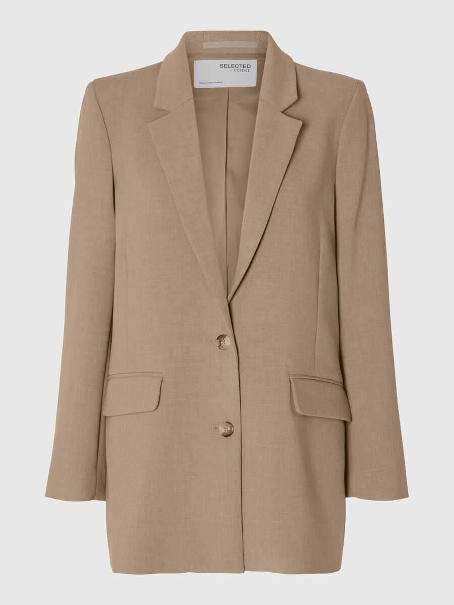 Selected VISCOSE BLEND RELAXED BLAZER, Camel, highres - 16092548_Camel_1080274_001.jpg