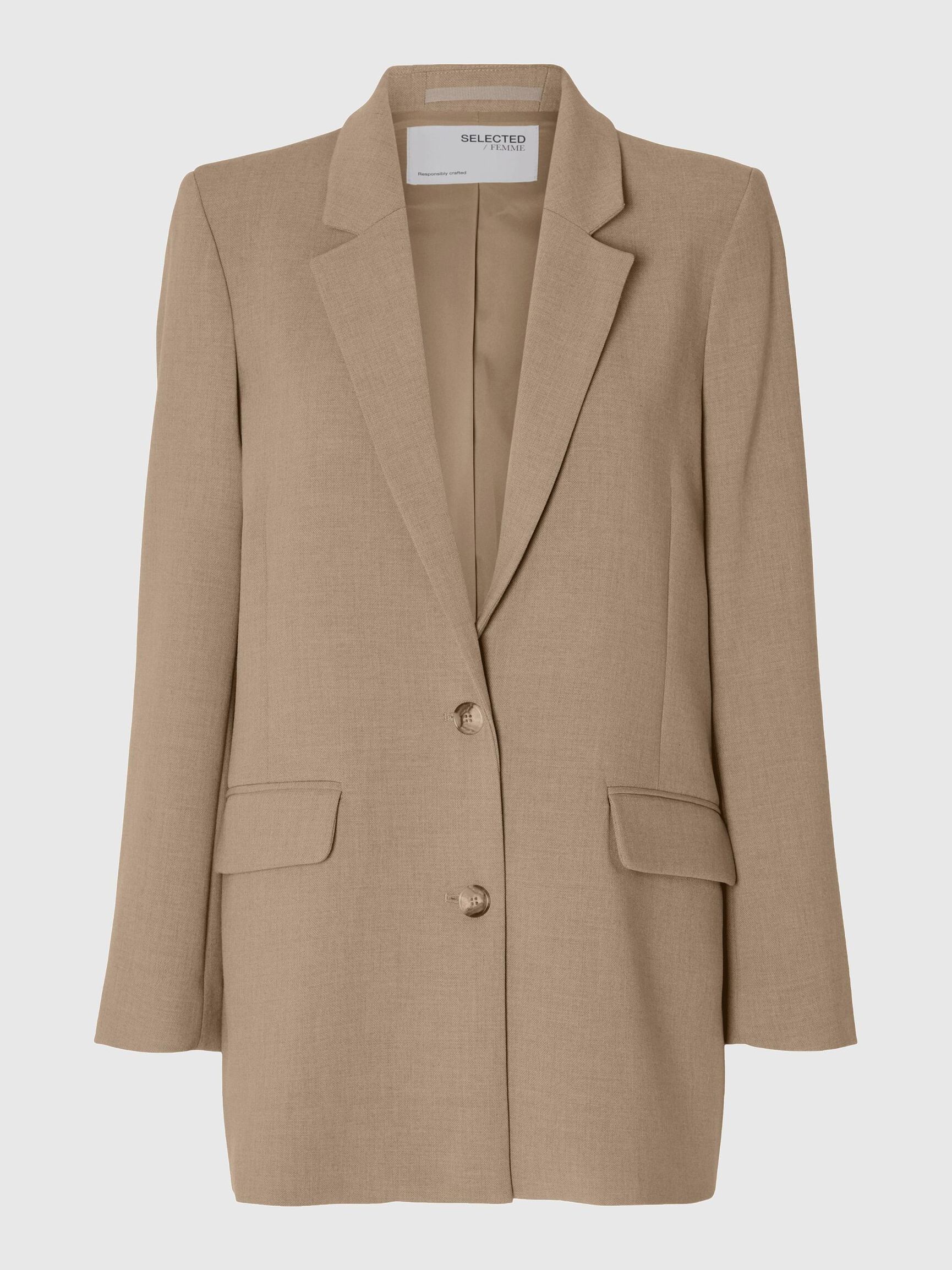 VISKOSEMIX RELAXED BLAZER, Camel, highres