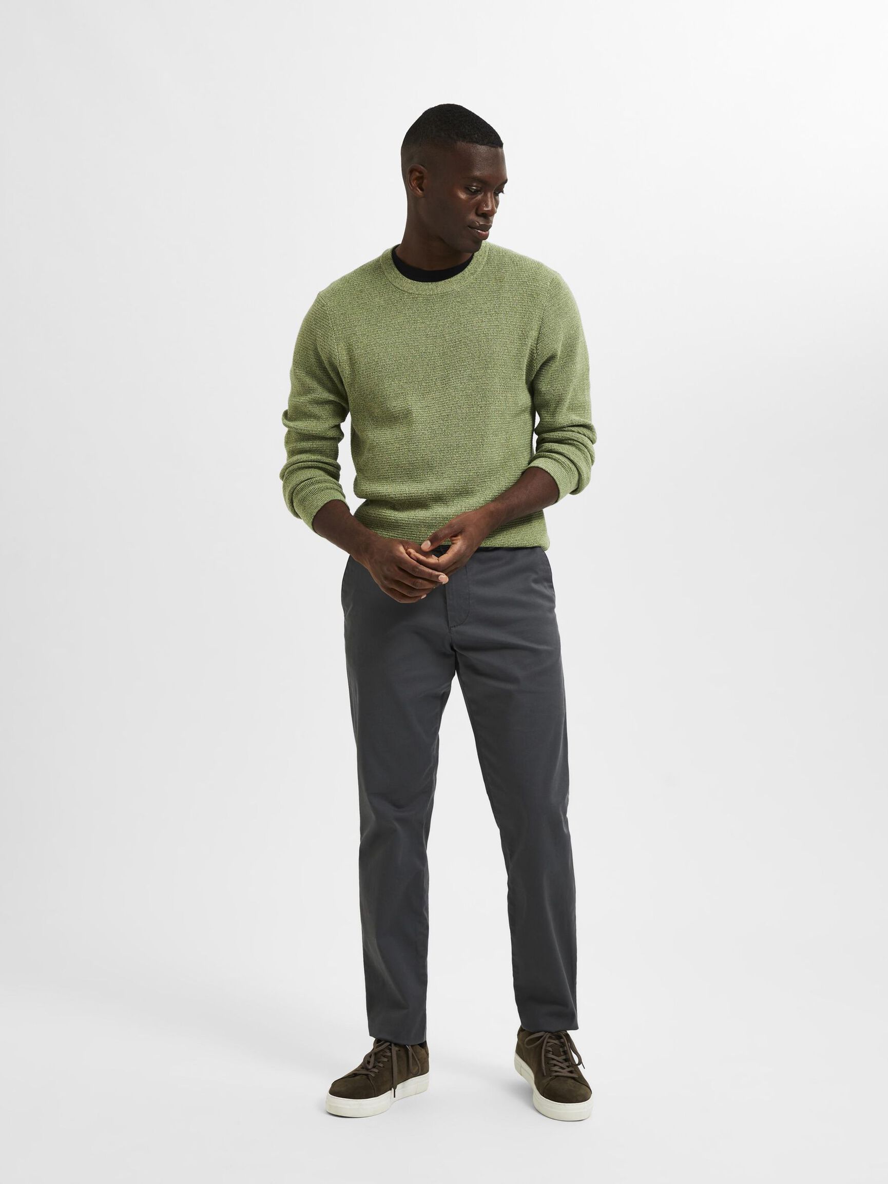 175 SLIM FIT FLEX CHINOS, Dark Shadow, highres