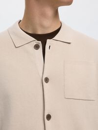 RELAXED FIT KNITTED CARDIGAN, Oatmeal, highres