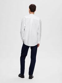 BANDED COLLAR SHIRT, White, highres