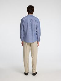 LONG SLEEVED SHIRT, Medium Blue Denim, highres