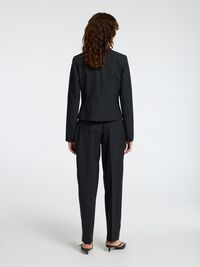 WOOL BLEND  BARREL FIT TROUSERS, Black, highres