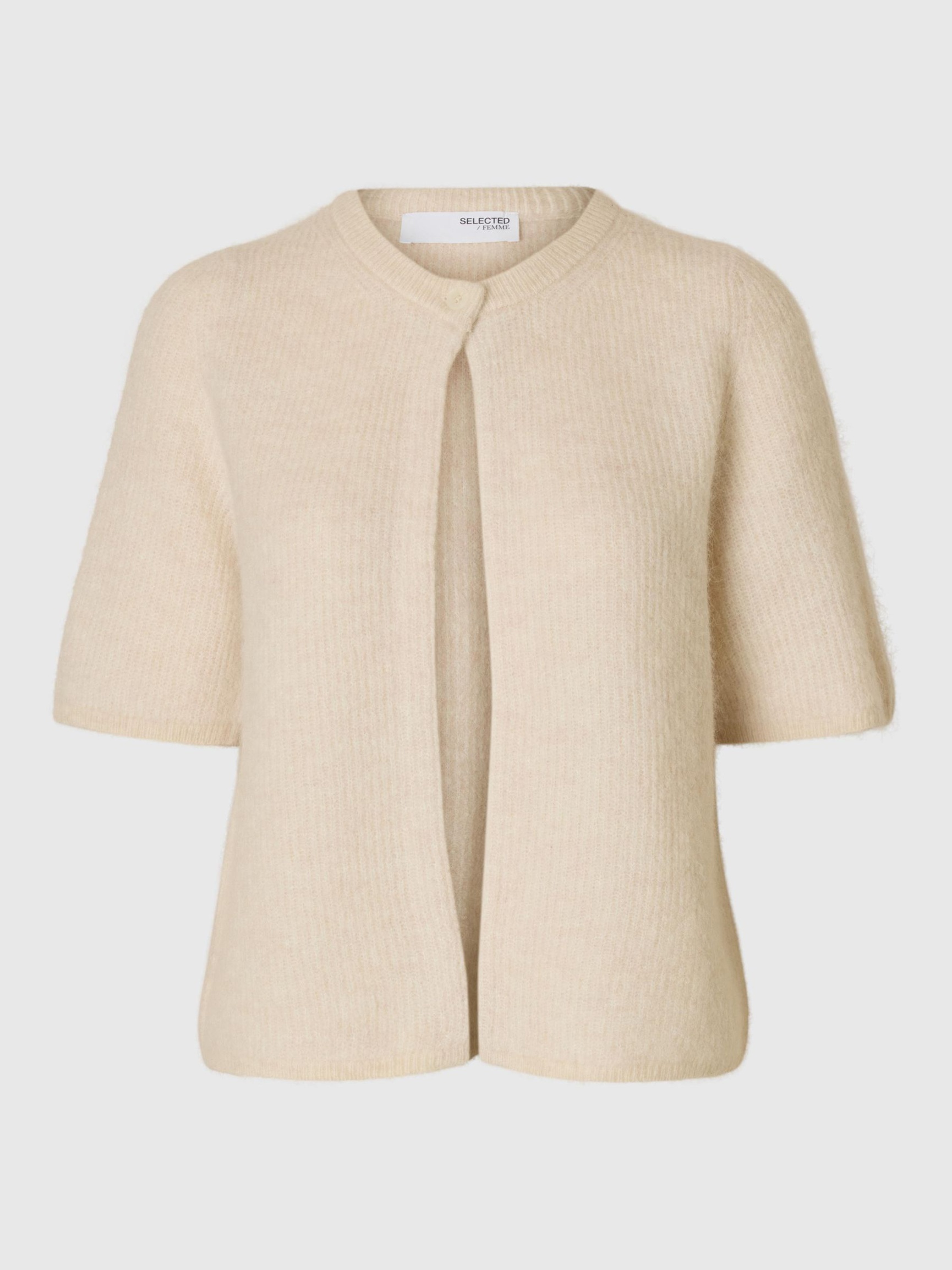 ULDBLANDING KORTÆRMET CARDIGAN, Birch, highres