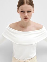 VISKOSEMIX OFF SHOULDER TOP, Snow White, highres