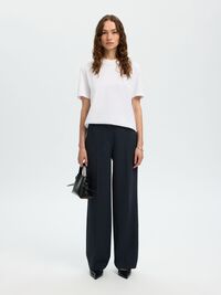VISCOSE BLEND PINSTRIPE TROUSERS, Dark Sapphire, highres