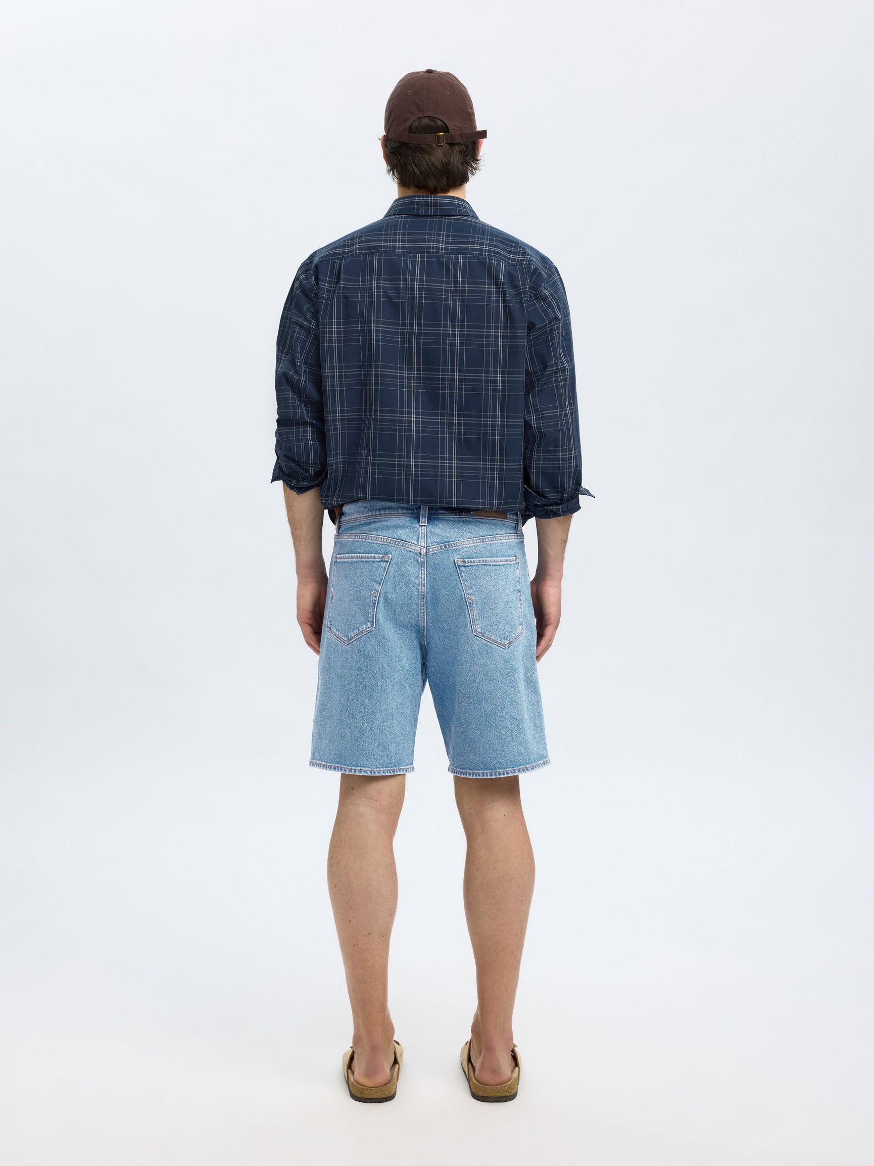 LIGHT WASH DENIM SHORTS, Light Blue Denim, highres