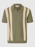 Selected SHORT SLEEVED KNITTED POLO SHIRT, Vetiver, highres - 16096197_Vetiver_1151789_001.jpg