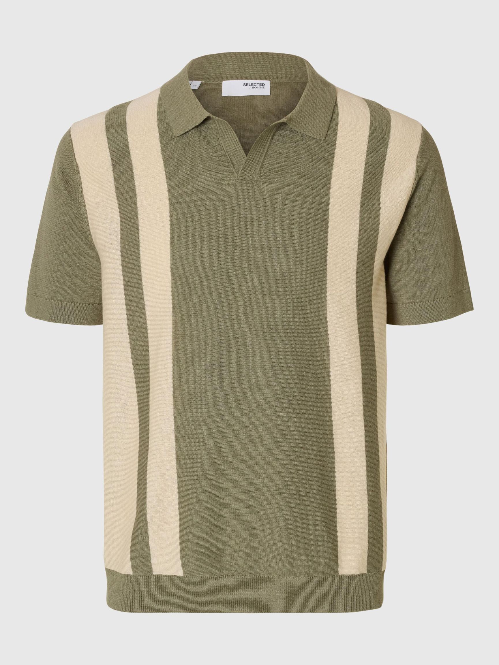 KURZARM POLOHEMD AUS STRICK, Vetiver, highres