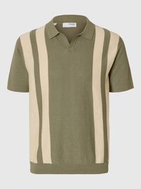 KURZARM POLOHEMD AUS STRICK, Vetiver, highres