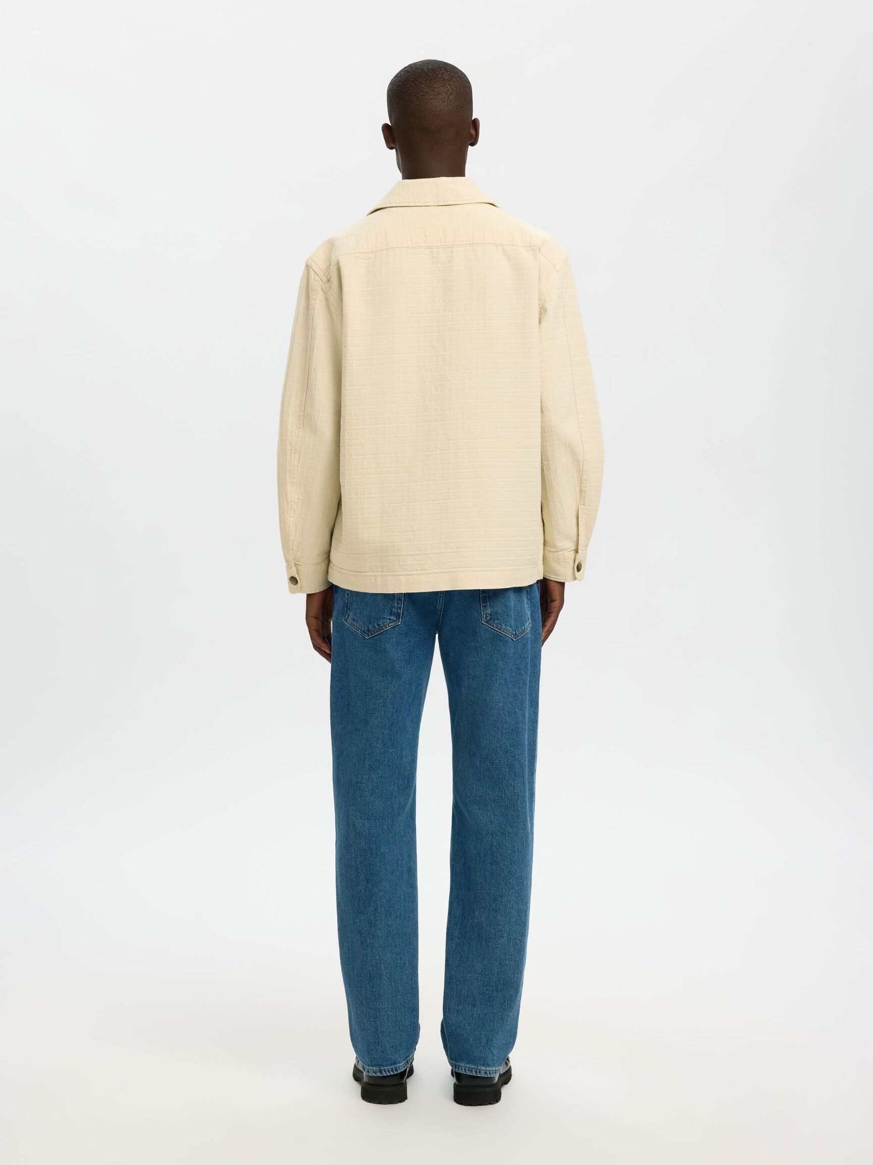 AVSLAPPNAD PASSFORM ÖVERSKJORTA, Raw Cotton, highres