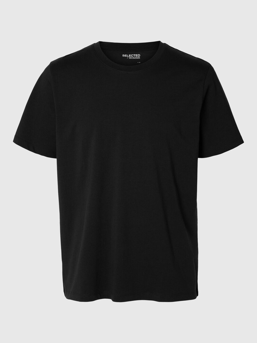 Selected REGULAR T-SHIRT, Black, highres - 16087842_Black_001.jpg