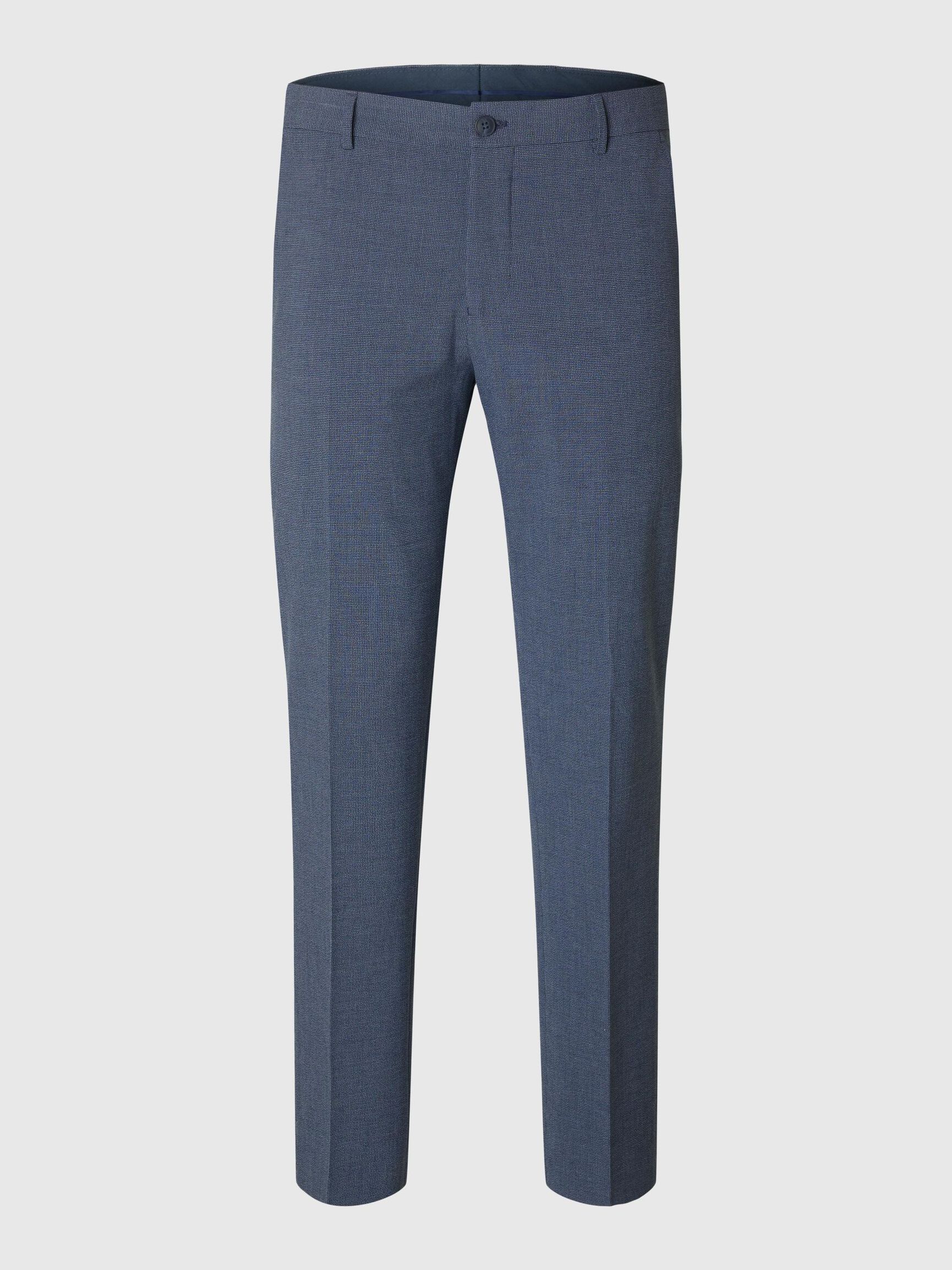 VISKOSBLANDNING SLIM FIT KOSTYMBYXOR, Dark Blue, highres