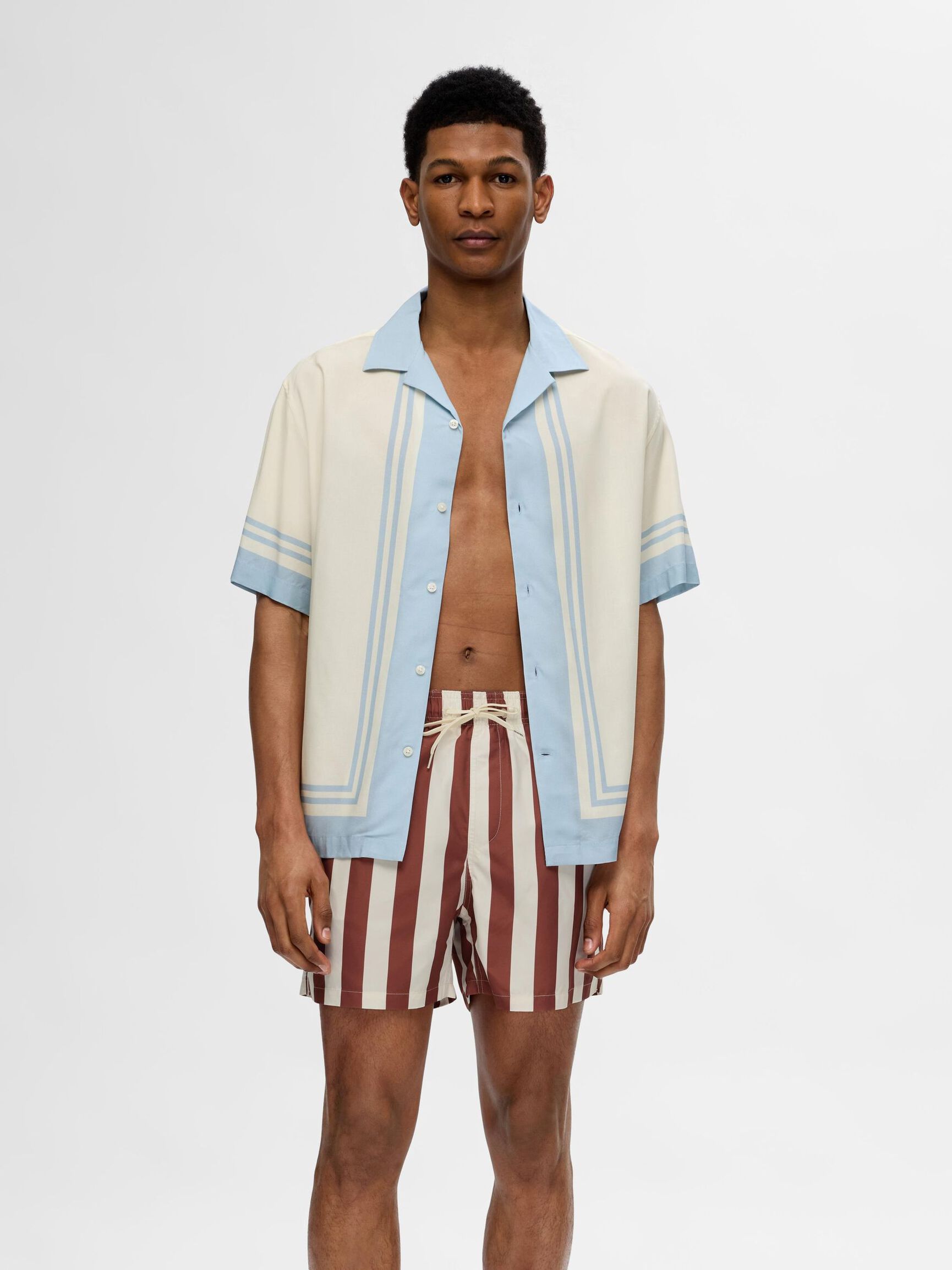 PRINTED SWIM SHORTS, Burnt Henna, highres