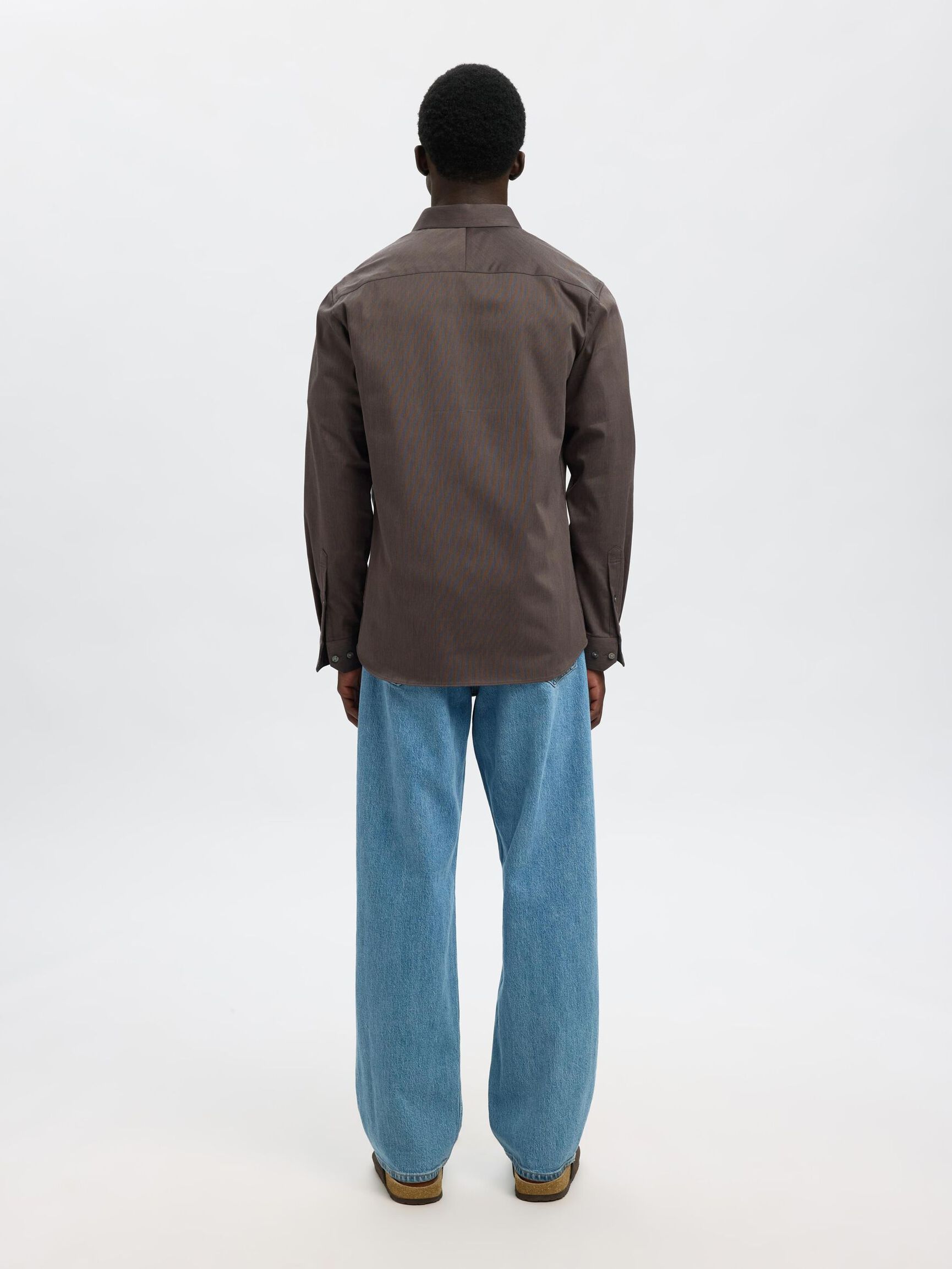 SLIM FIT STRETCH SHIRT, Morel, highres
