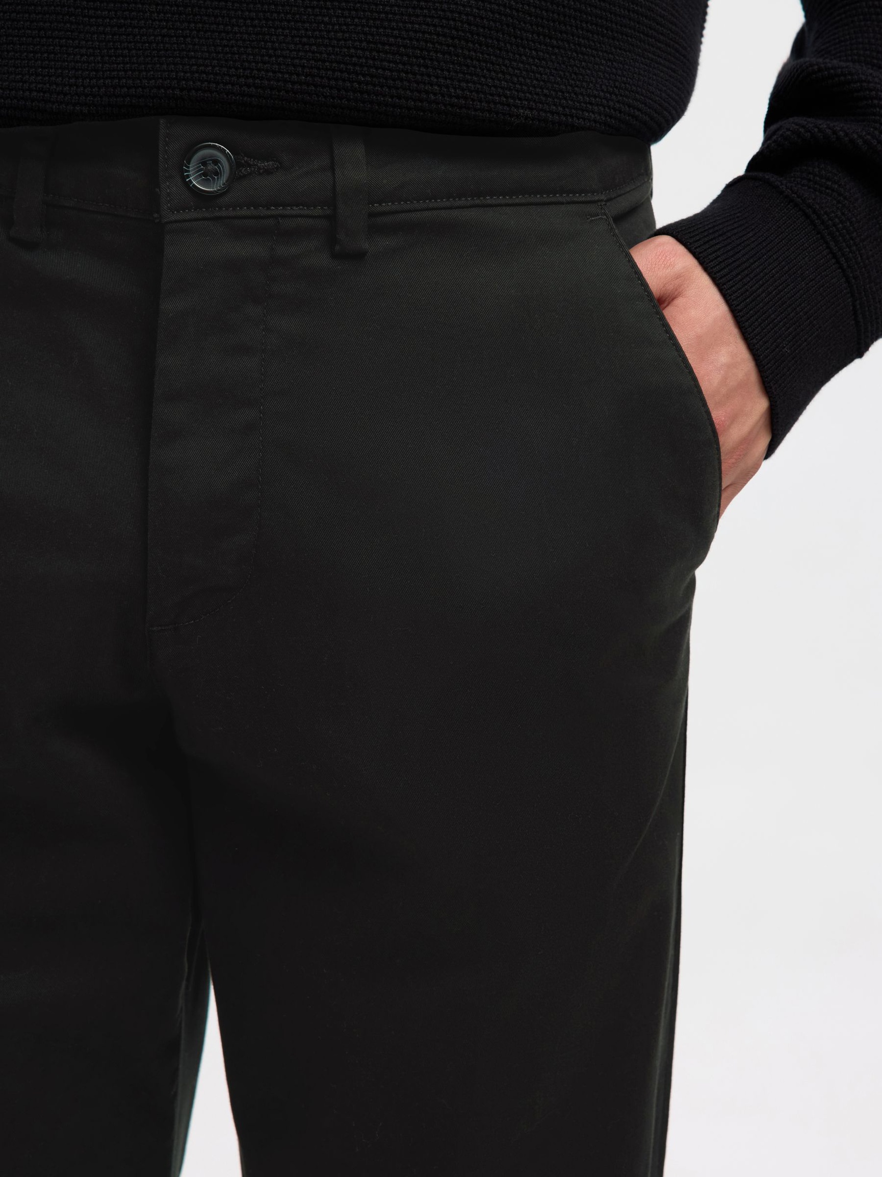 196 STRAIGHT FLEX CHINOS, Black, highres