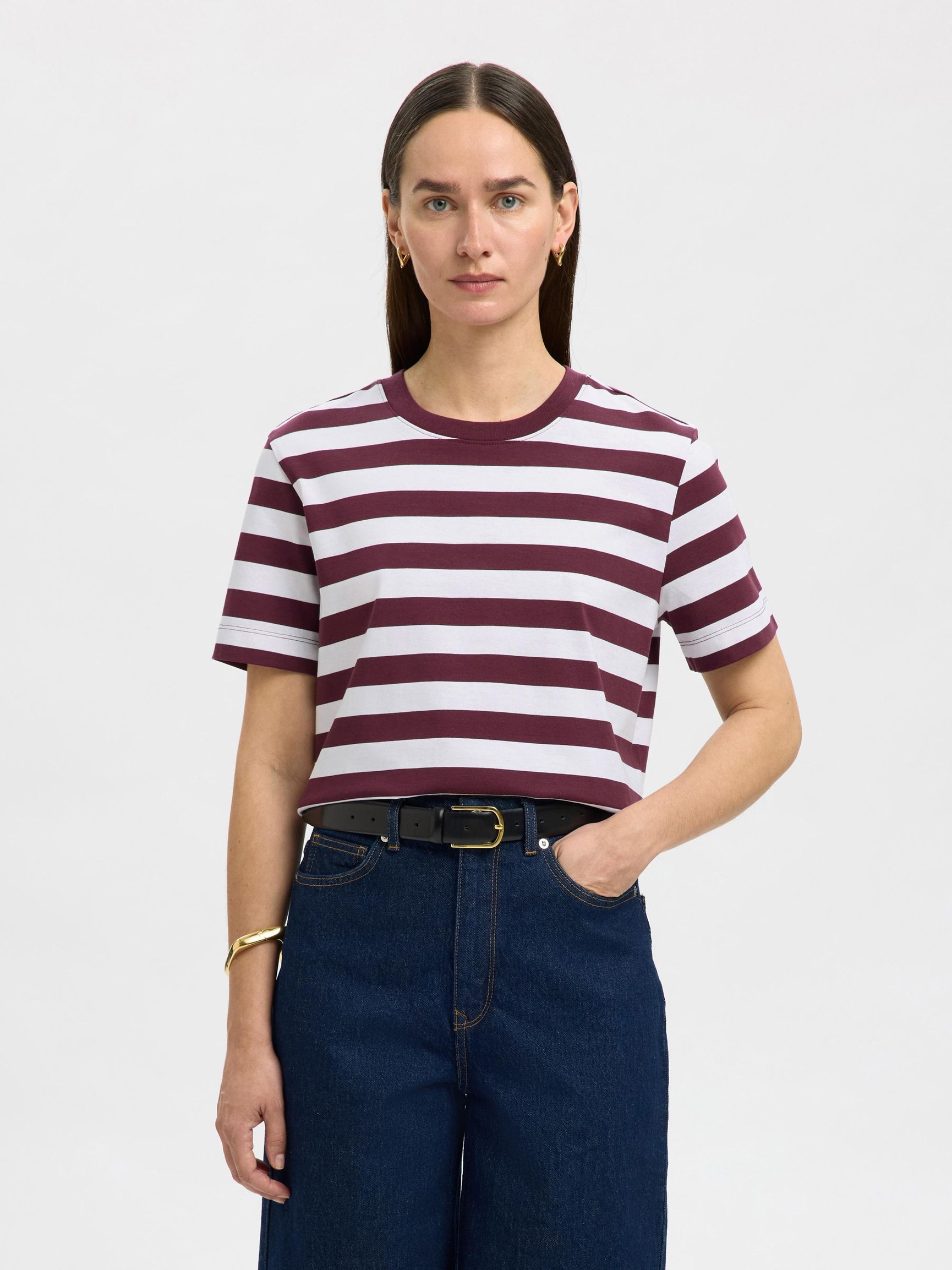 GESTREIFTES BOXY FIT T-SHIRT, Fig, highres